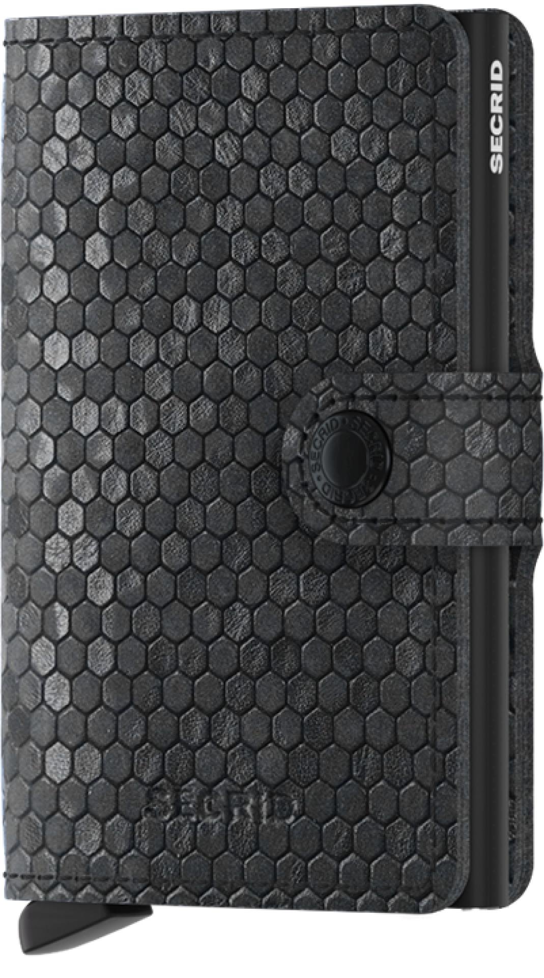 Kožená peněženka Secrid v černé barvě s geometrickým vzorem