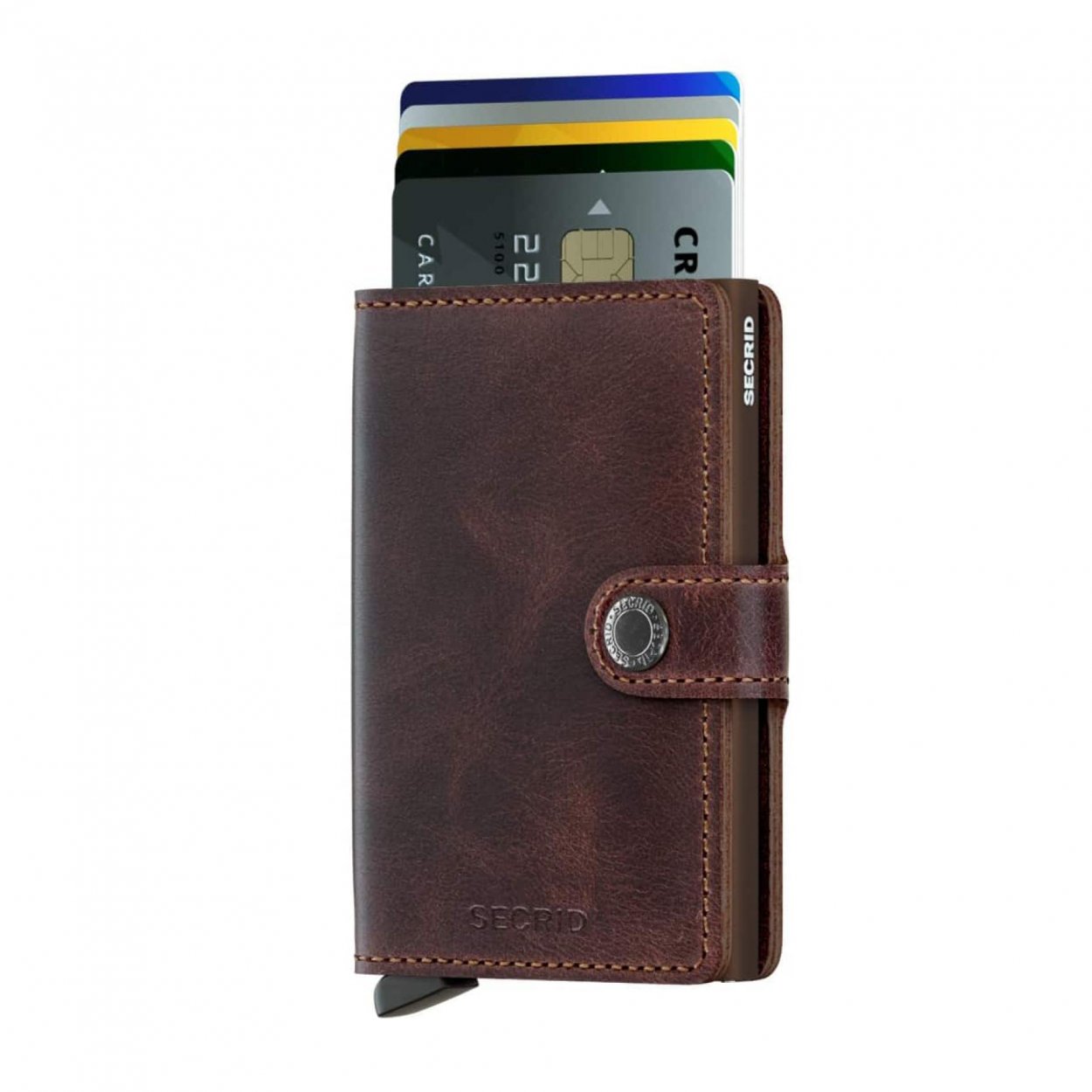 Kožená peněženka Secrid v tmavě hnedé barvě