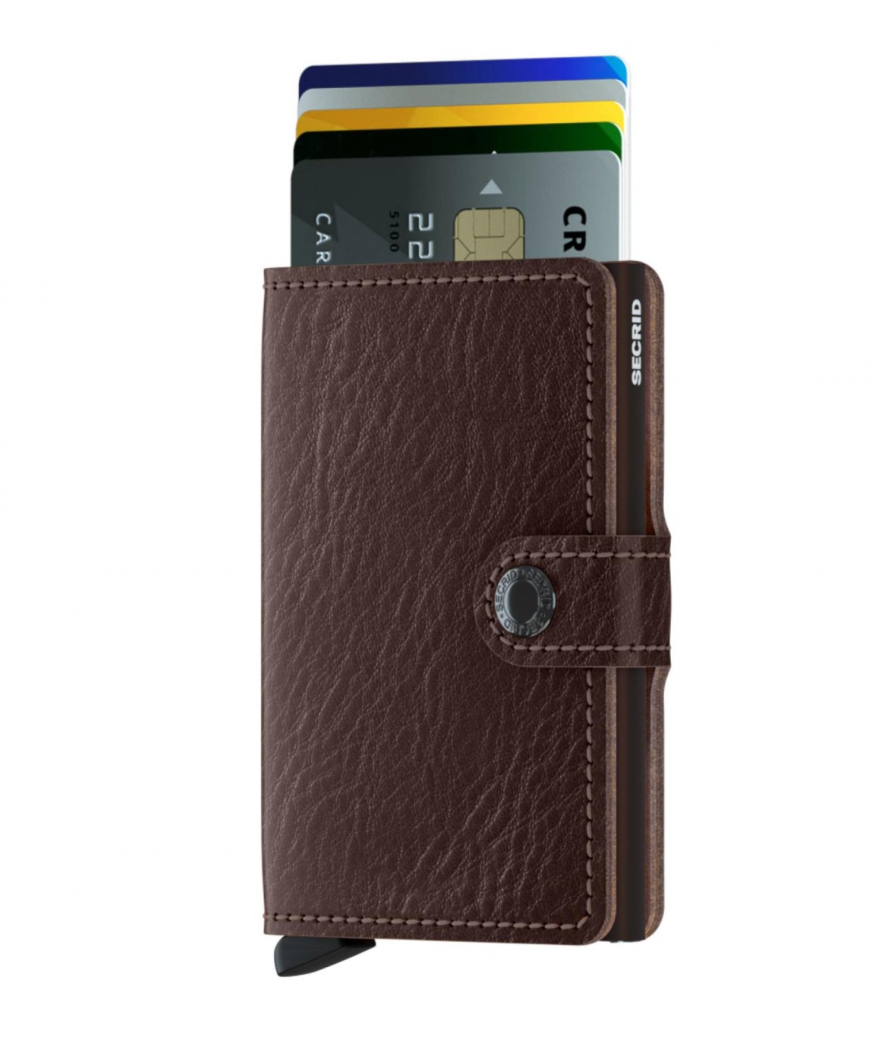 Kožená peněženka Secrid v tmavě hnědé barvě s jemným vzorem