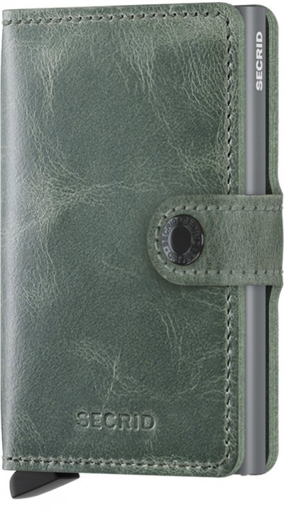 Kožená peněženka Secrid v zelené barvě s jemným vzorem