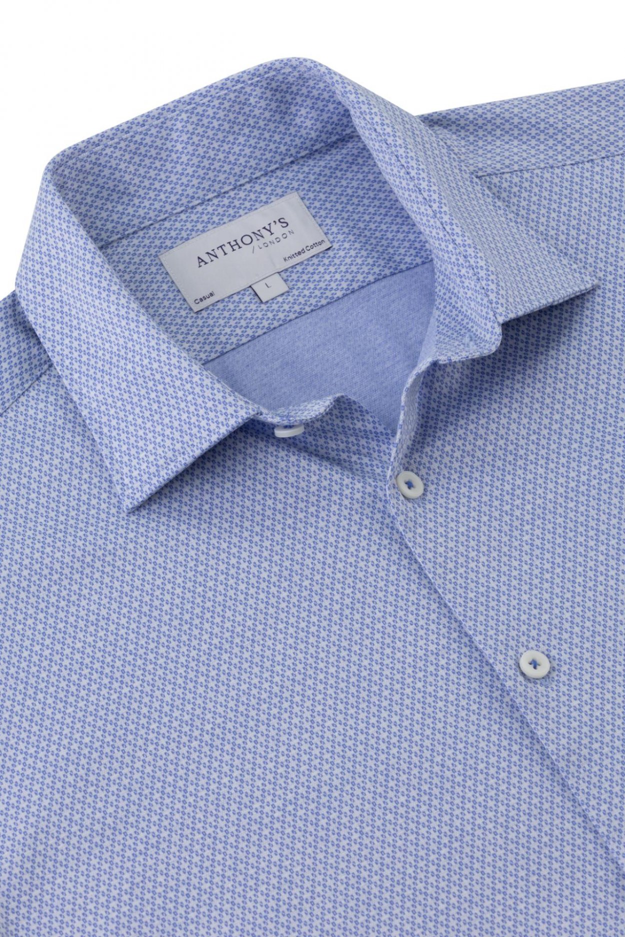 Pánská modrá košile s geometrickým vzorem