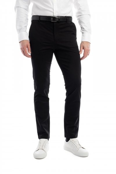 Černé non-iron bavlněné kalhoty Freddie