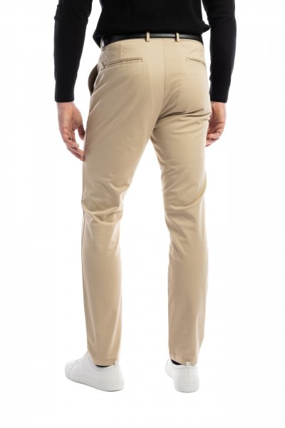 Béžové non-iron bavlněné kalhoty Freddie