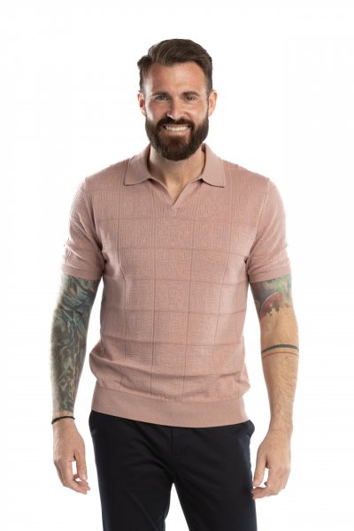 Růžové bavlněné polo tričko