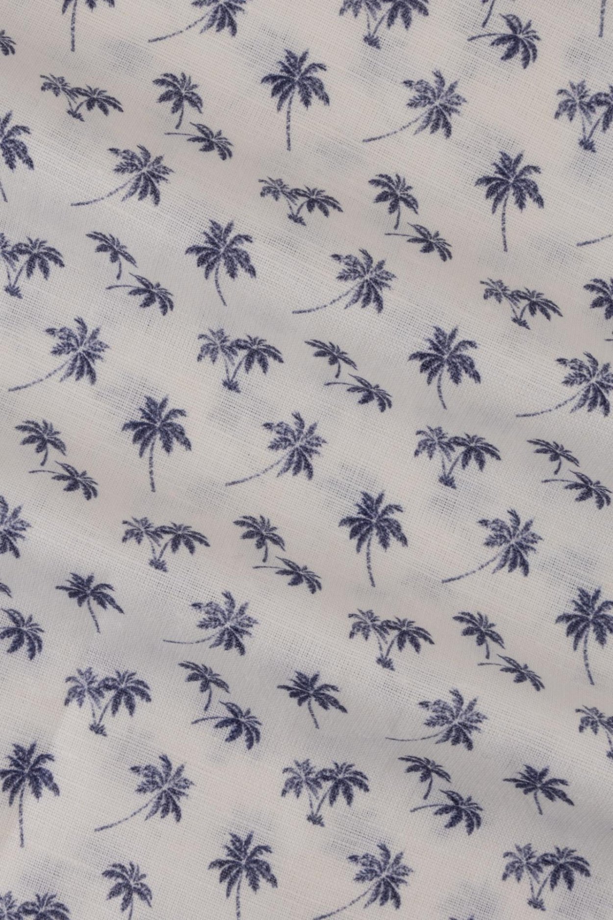 Pánská bílomodrá lněná košile s palmami