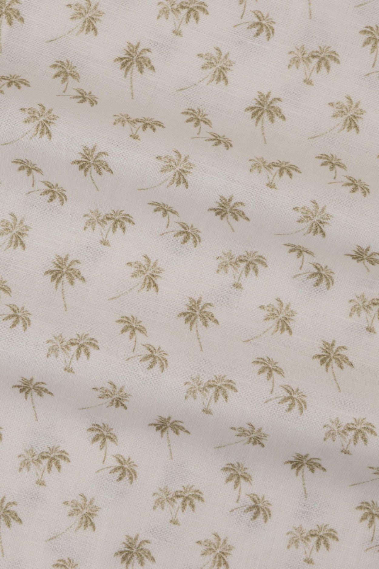 Pánská bílozelená lněná košile s palmami