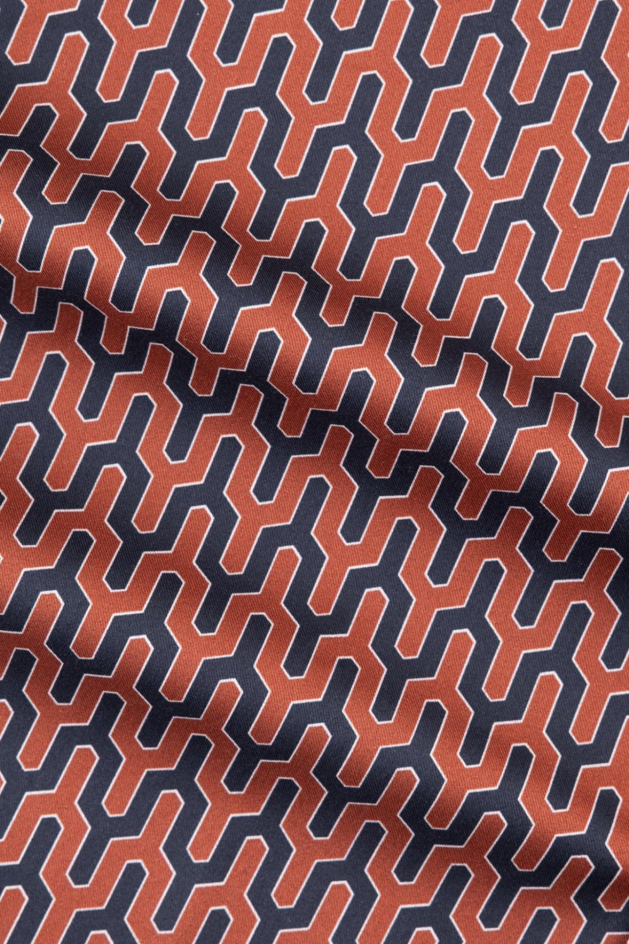 Pánská hnědomodrá košile s geometrickým vzorem