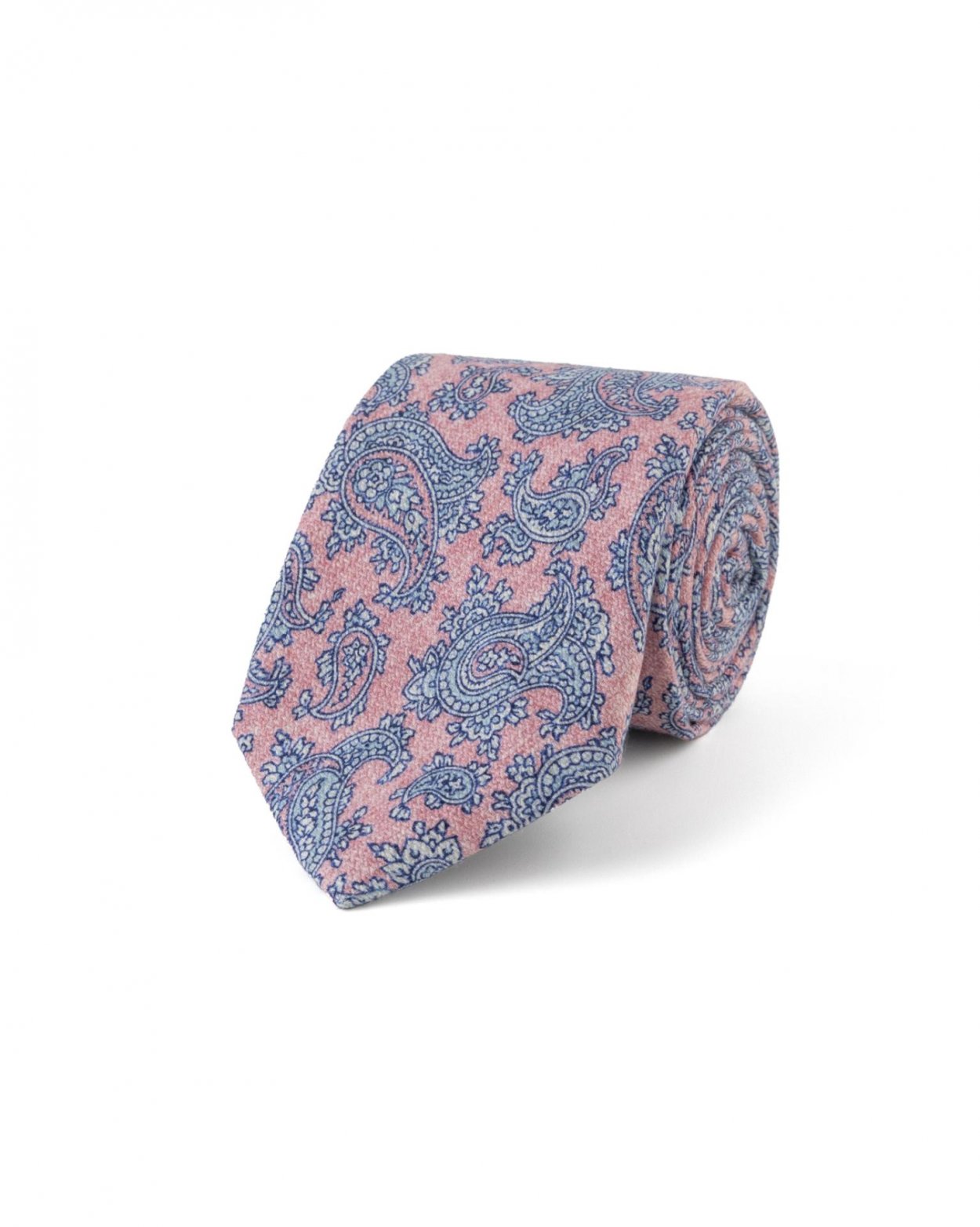 Růžovomodrá hedvábná kravata se vzorem
