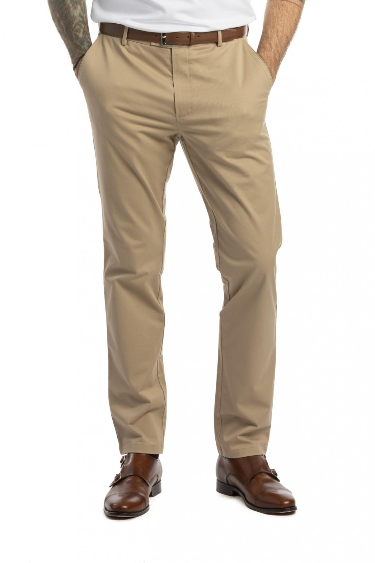 Hnědé non-iron kalhoty Freddie