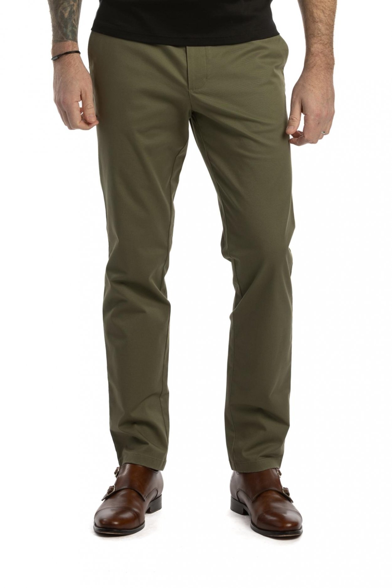 Zelené non-iron kalhoty Freddie