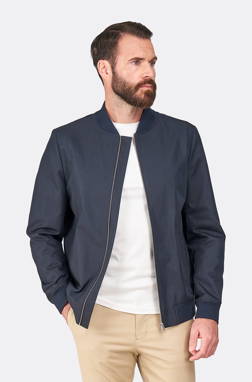 Tmavě modrá bunda Harrington