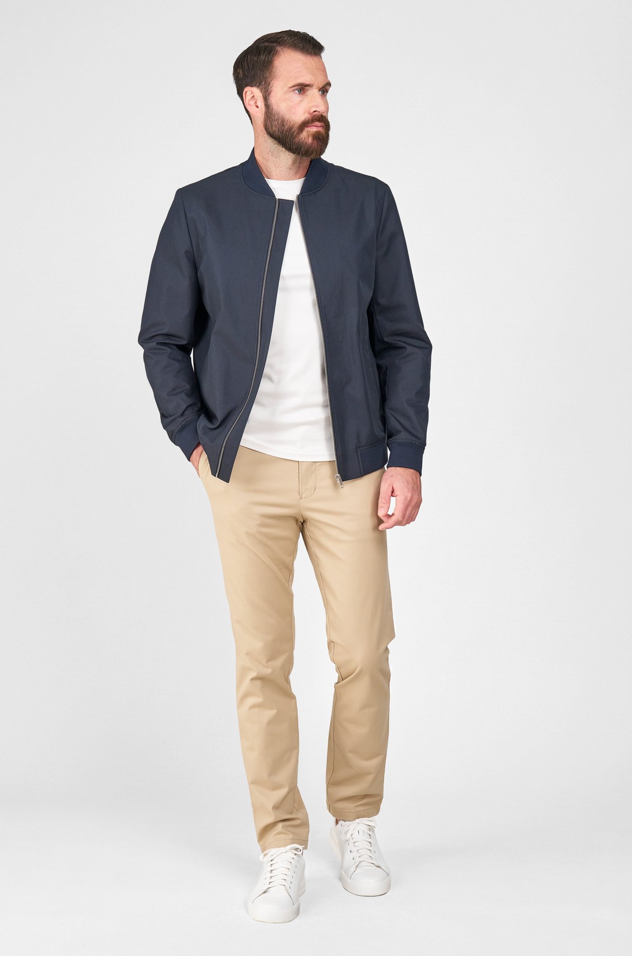 Tmavě modrá bunda Harrington