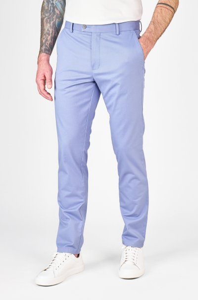 Modré non-iron bavlněné kalhoty Freddie