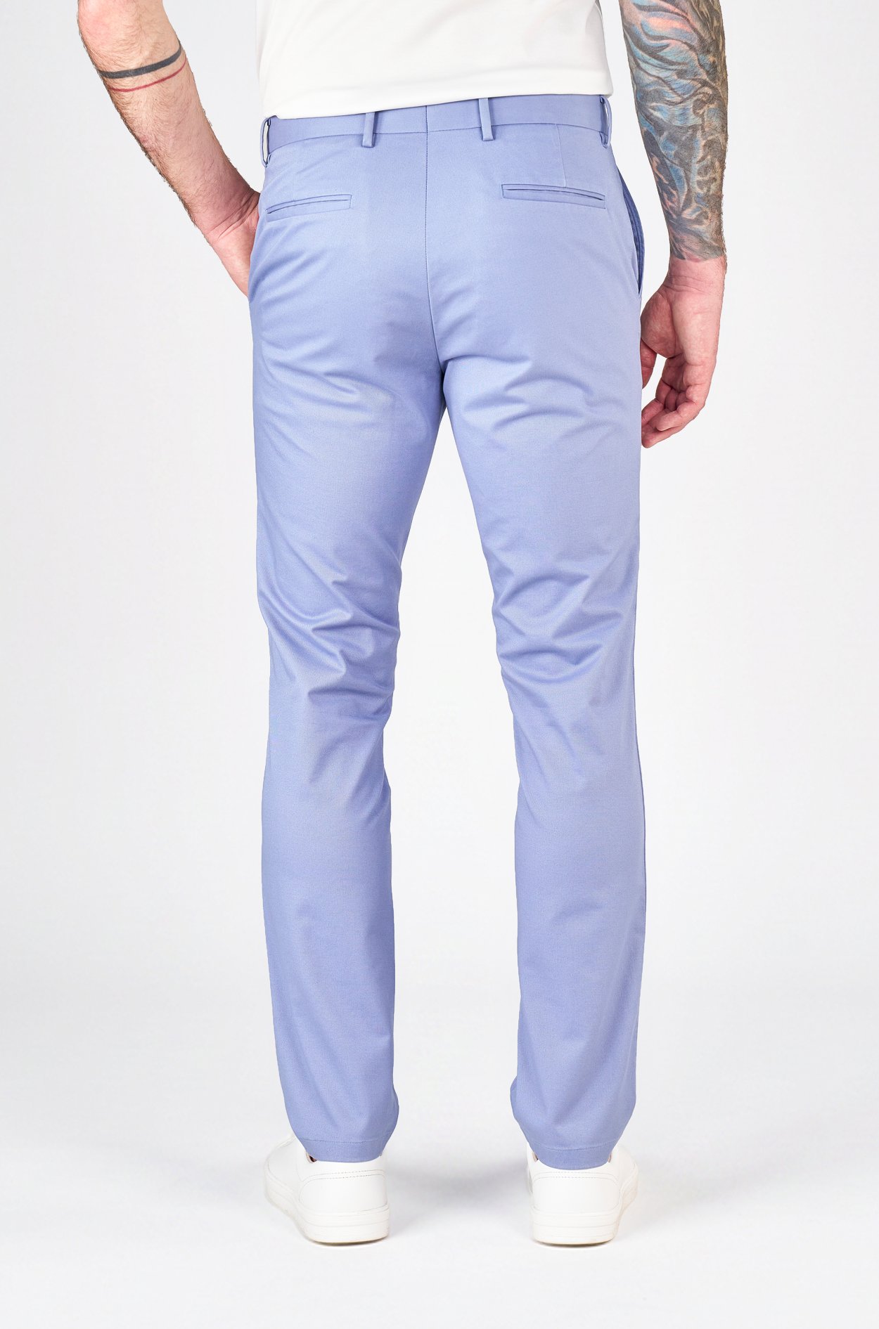 Modré non-iron bavlněné kalhoty Freddie