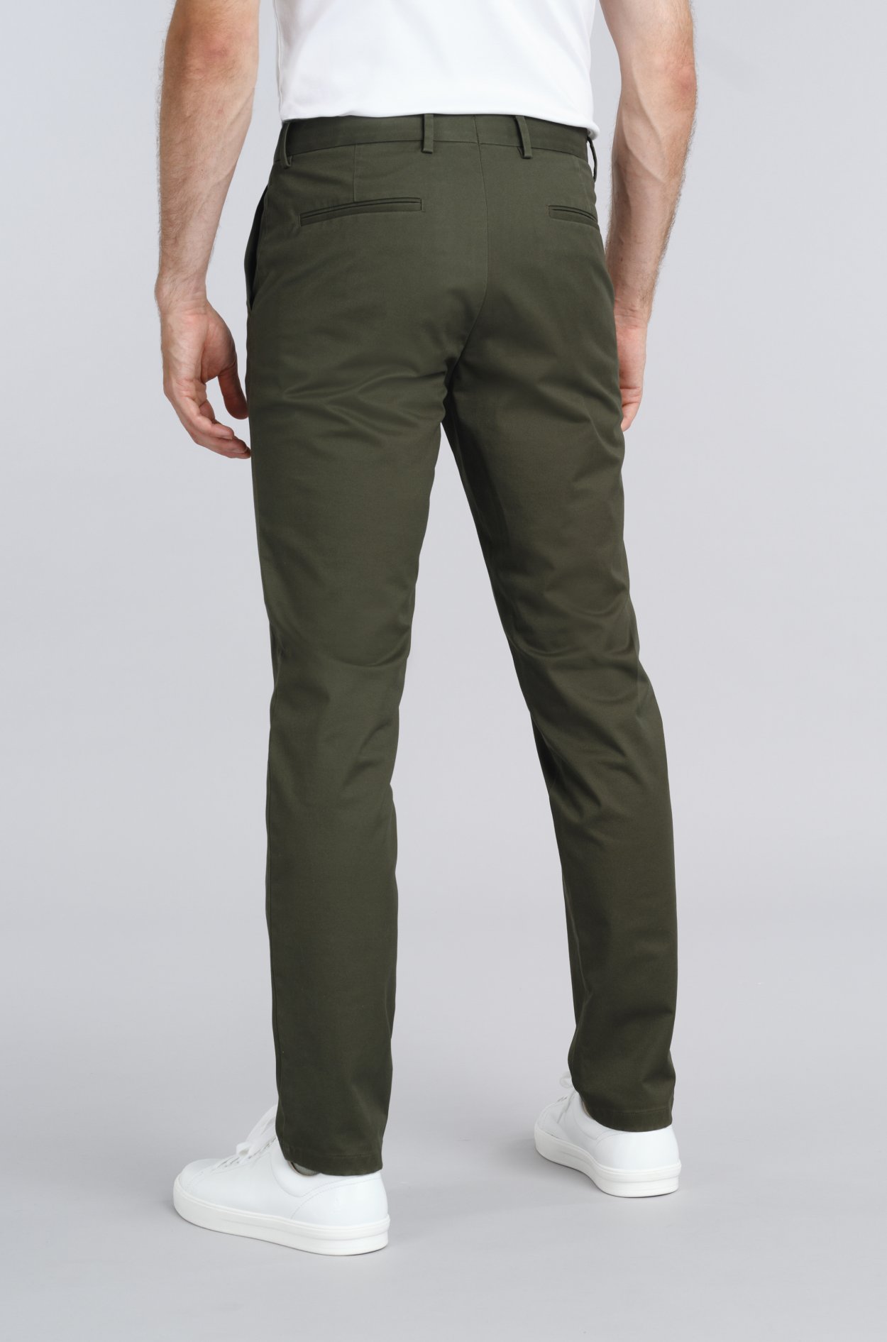 Zelené non-iron bavlněné kalhoty Freddie