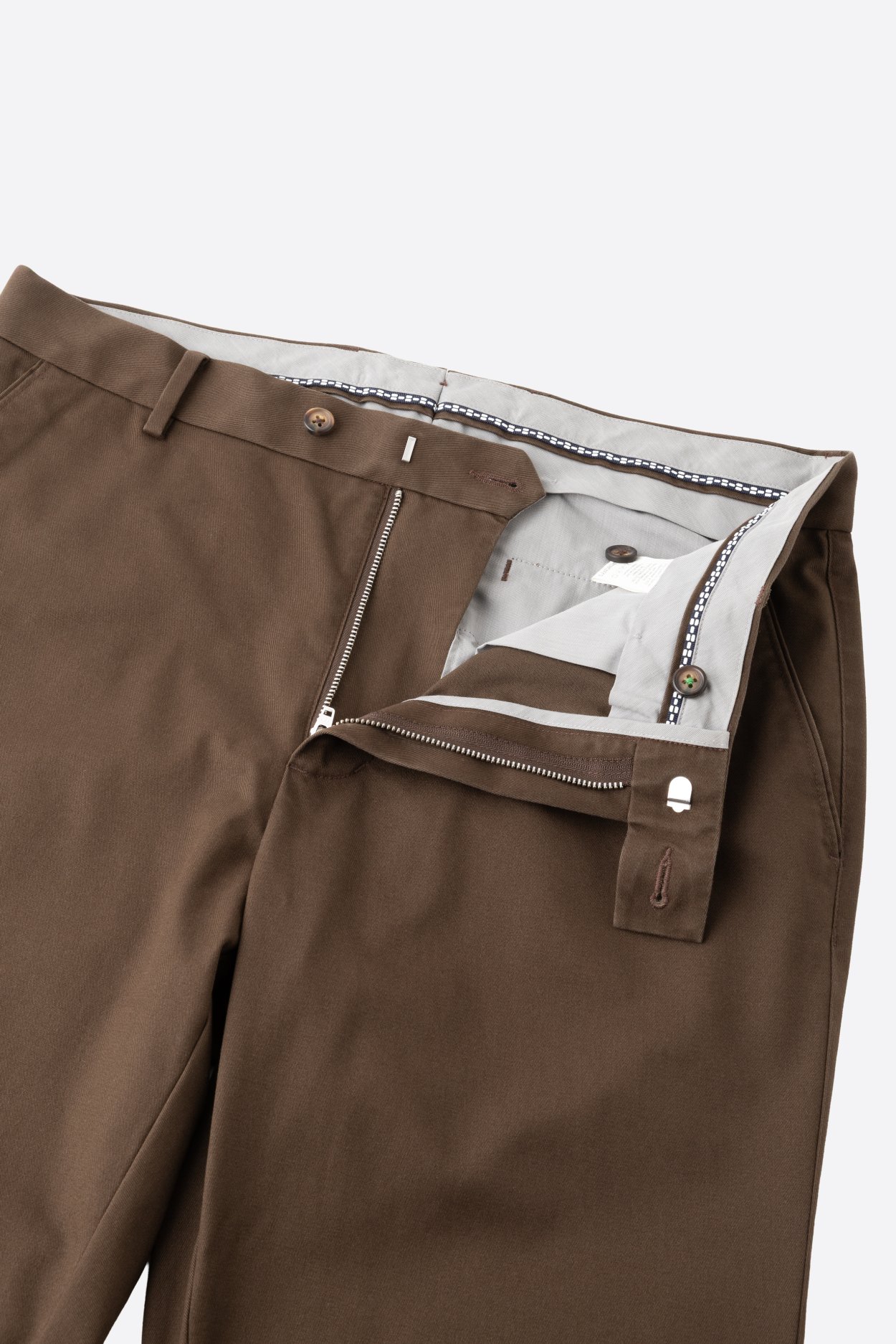 Hnědé non-iron bavlněné kalhoty Freddie