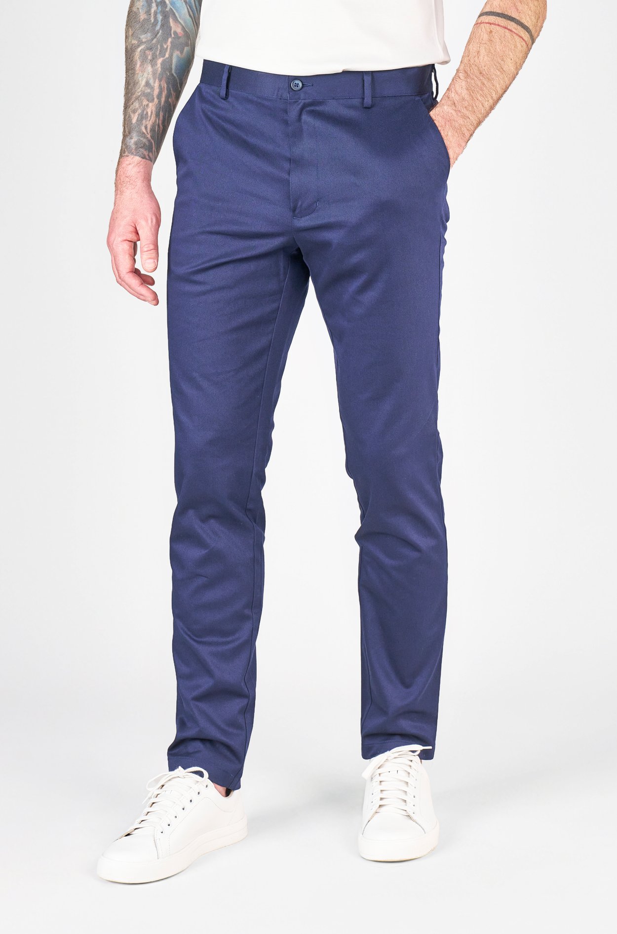 Tmavě modré bavlněné kalhoty Matlock