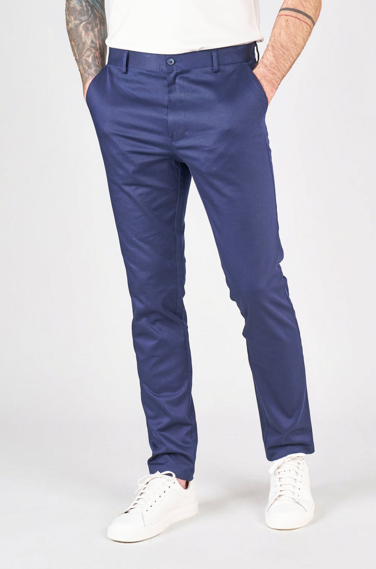 Tmavě modré bavlněné kalhoty Matlock