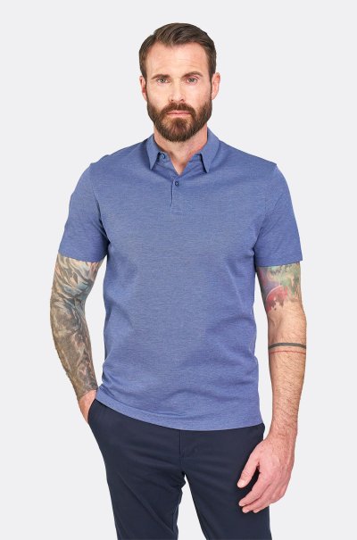 Modré bavlněné polo tričko Pique