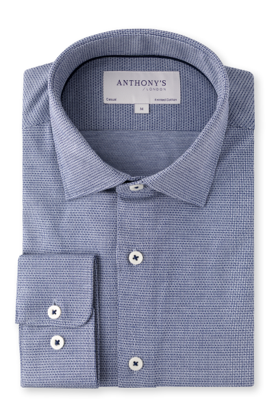 Bílomodrá strečová košile