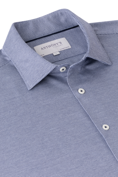 Bílomodrá strečová košile