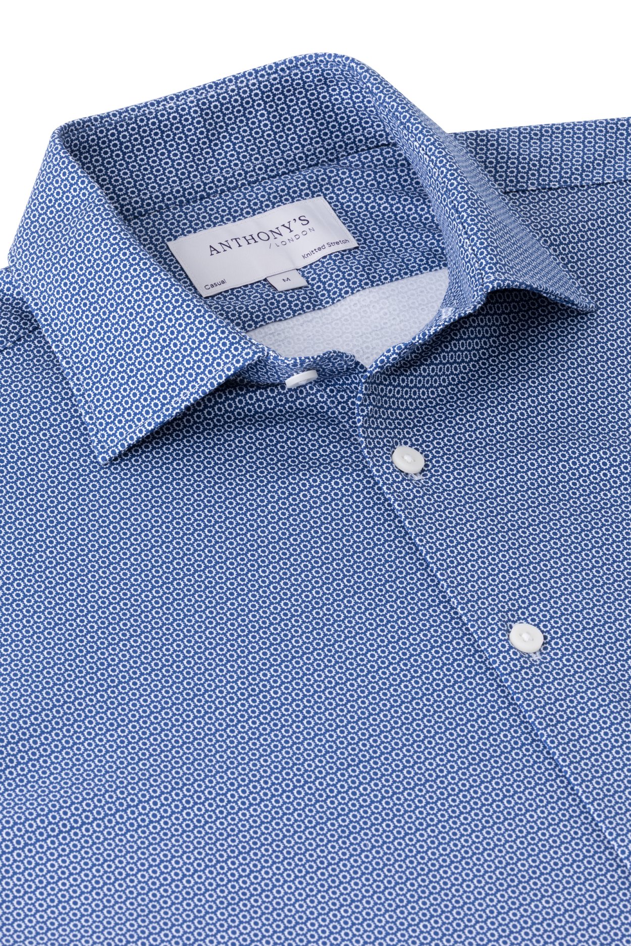 Pánská bílomodrá strečová košile se vzorem