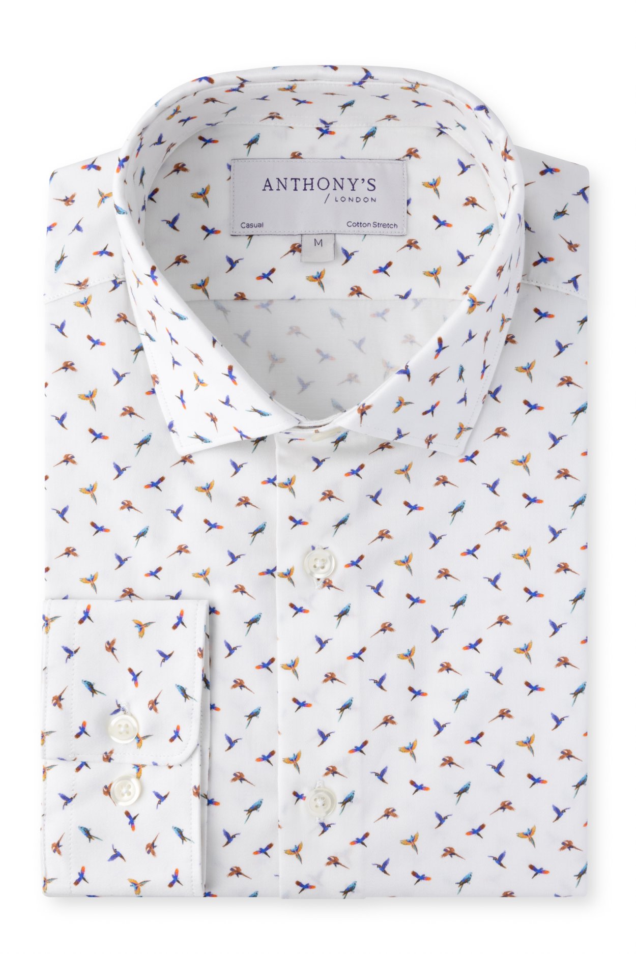 Pánská bílá strečová košile se vzorem