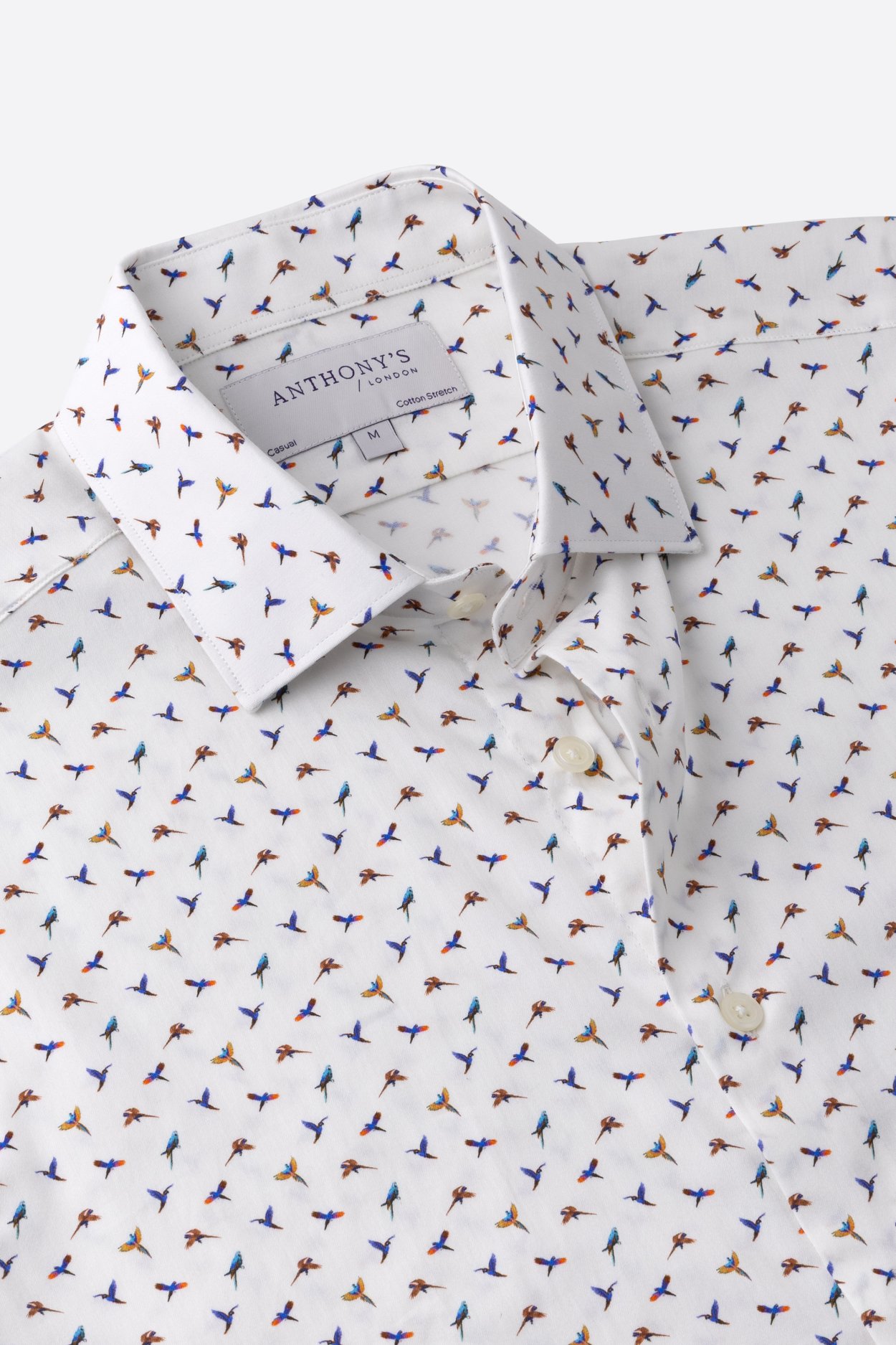 Pánská bílá strečová košile se vzorem