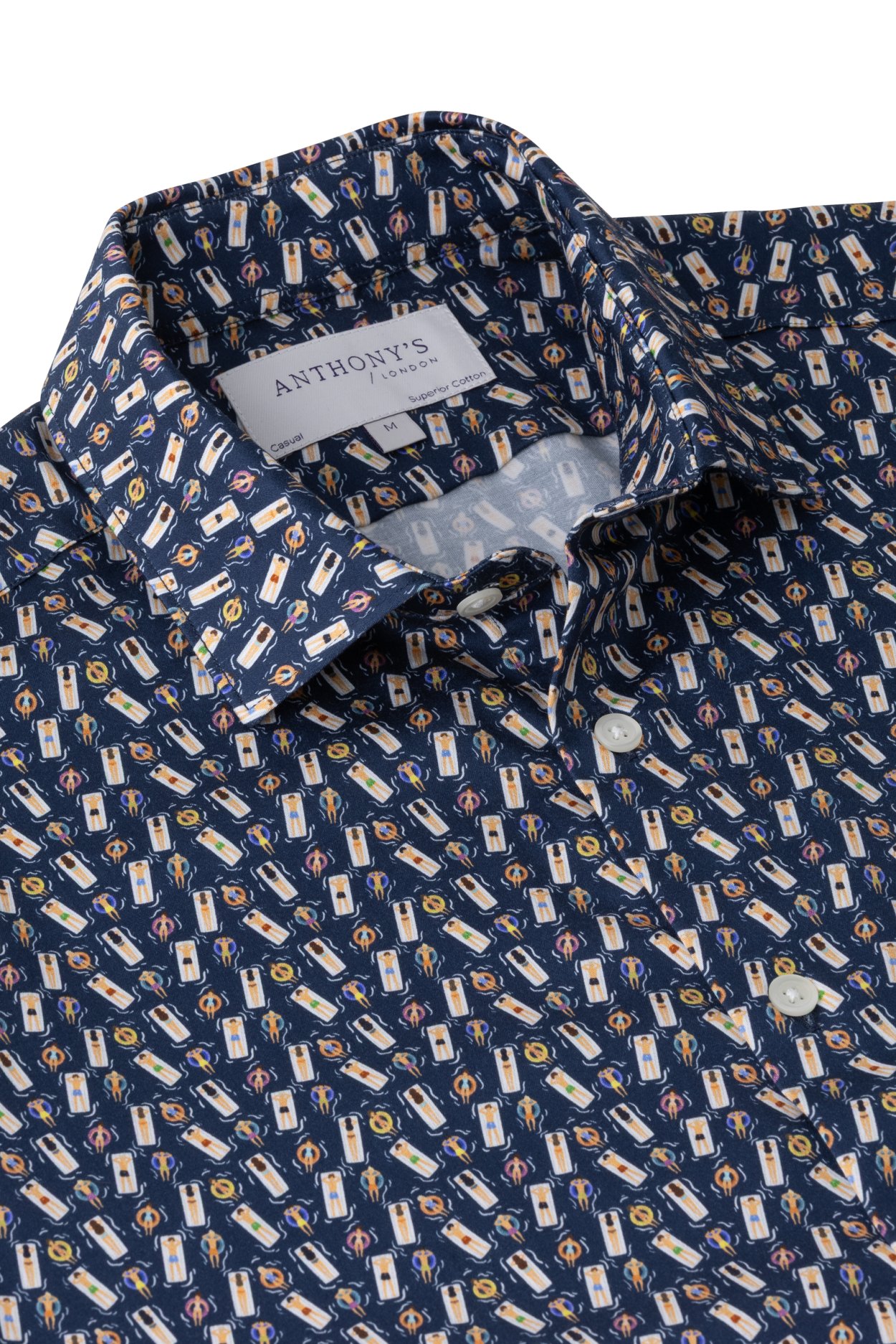 Pánská tmavě modrá strečová košile se vzorem