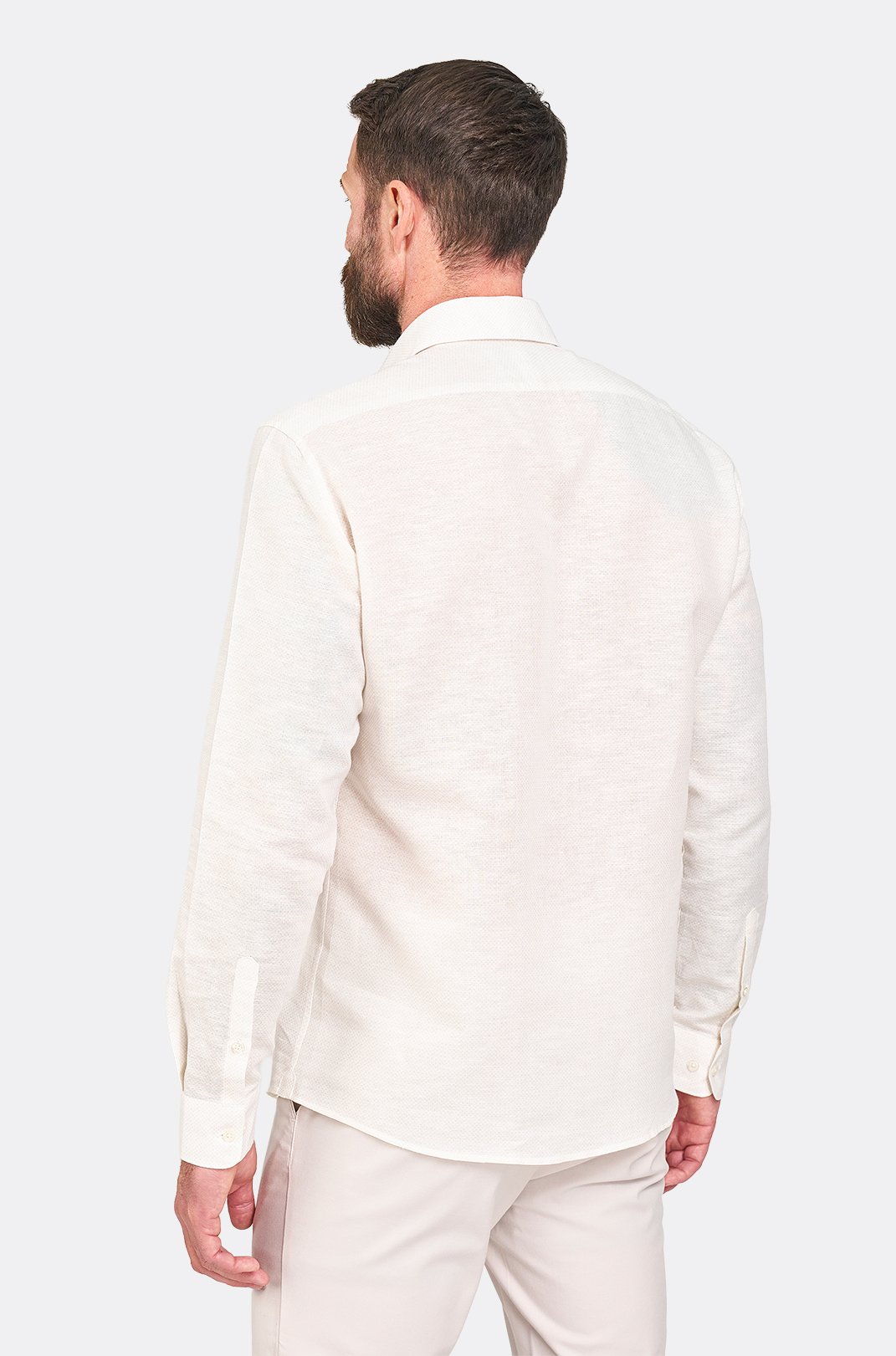 Pánská šedá košile s geometrickým vzorem