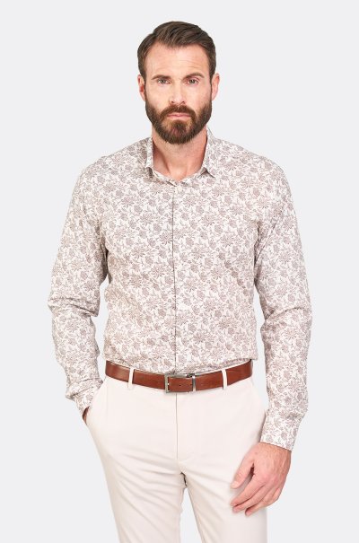 Béžová košile s květinovým vzorem