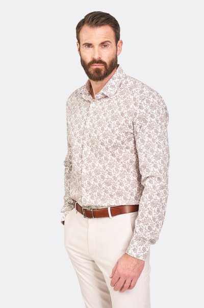 Béžová košile s květinovým vzorem