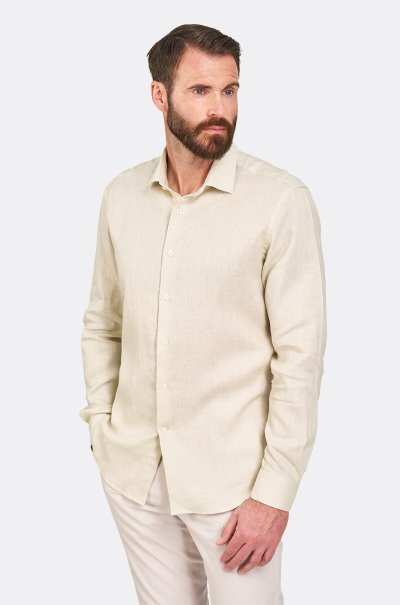 Lněná béžová košile