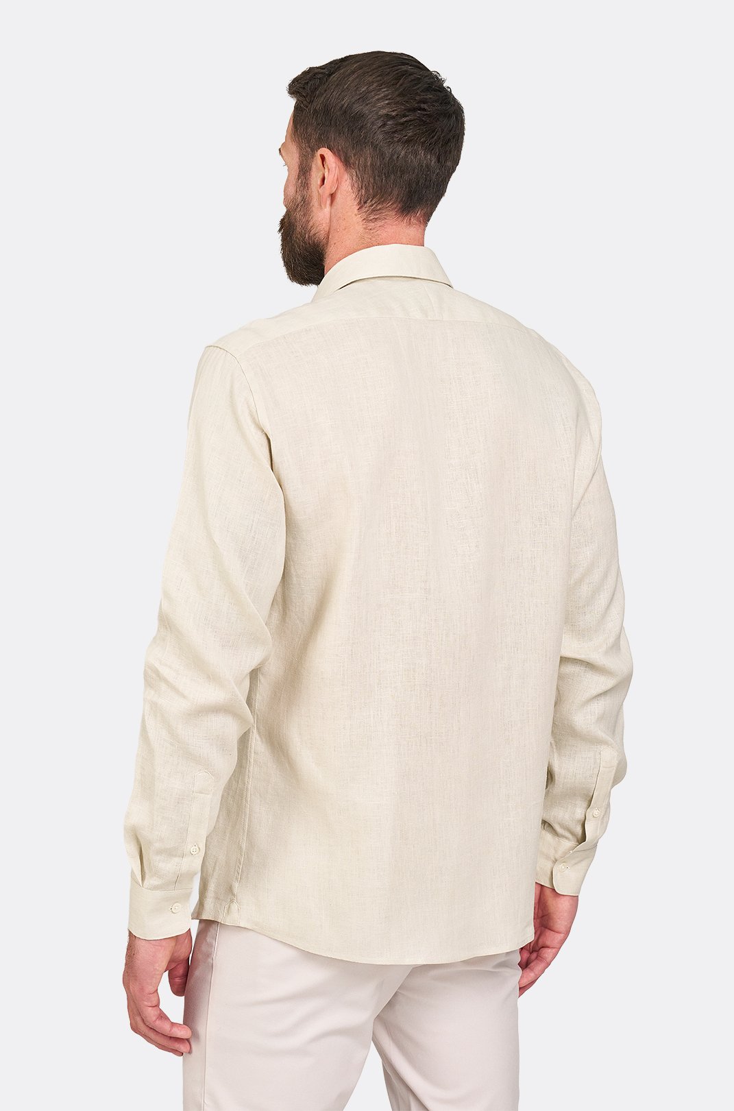 Pánská lněná béžová košile