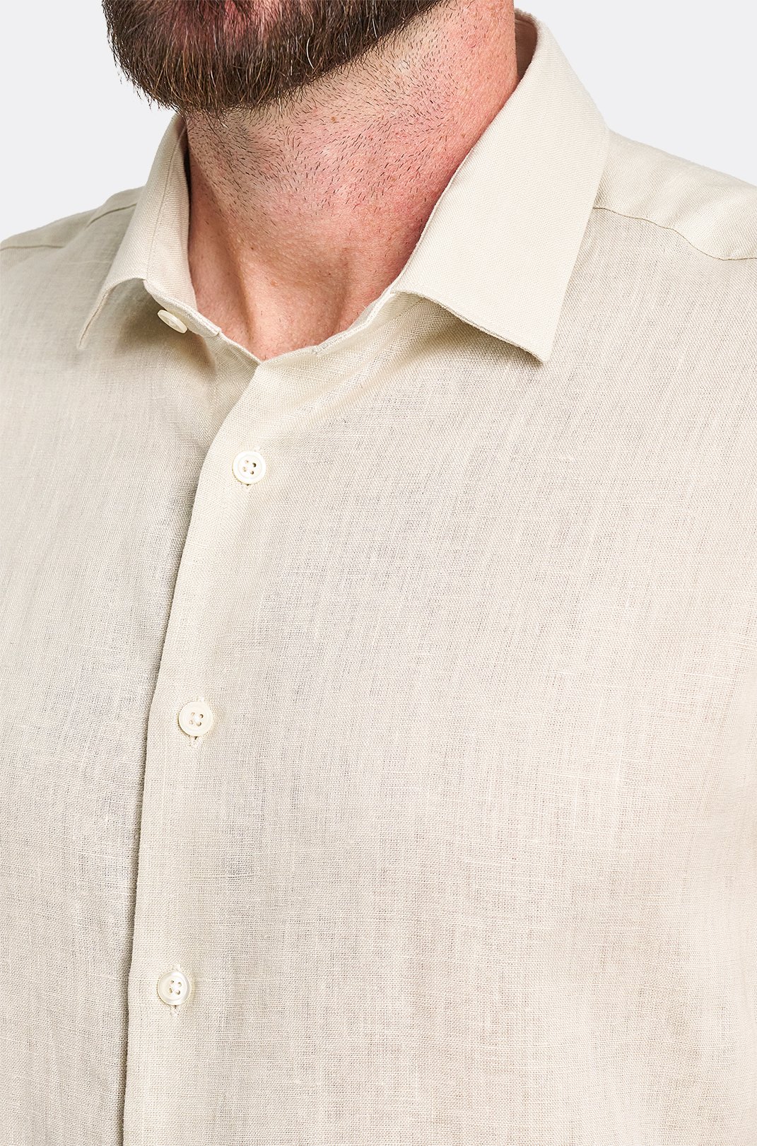 Pánská lněná béžová košile