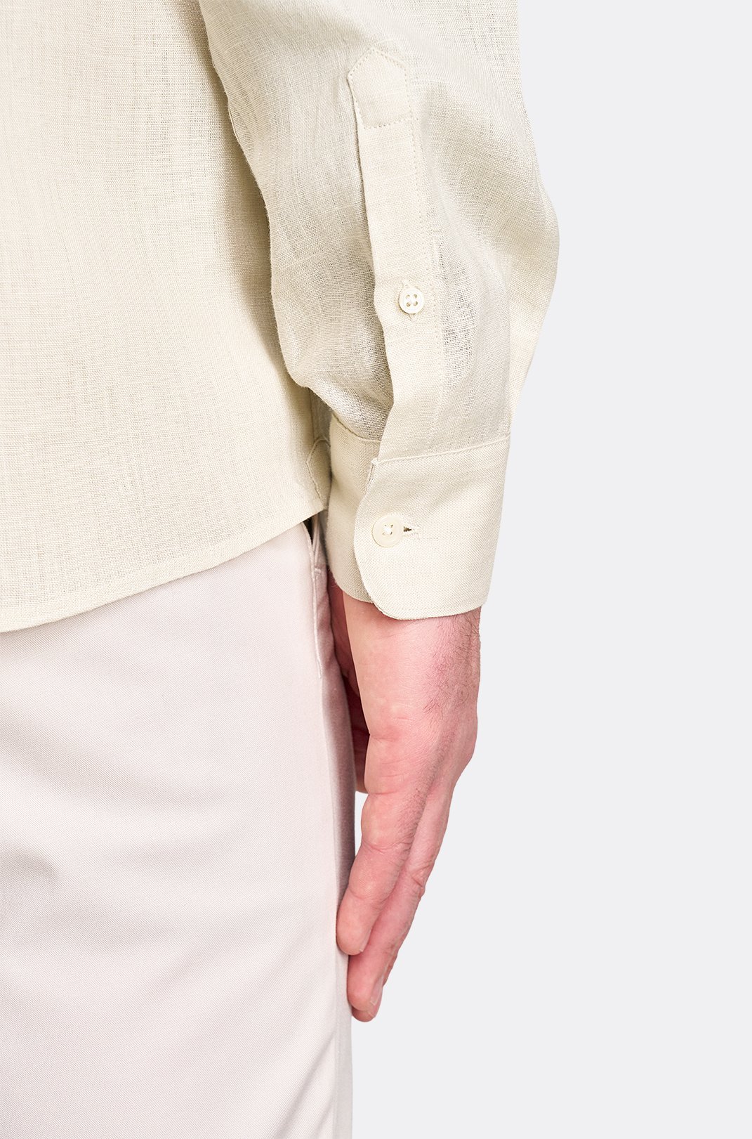 Pánská lněná béžová košile