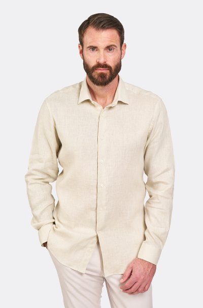 Lněná béžová košile