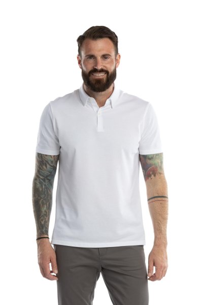 Bílé bavlněné polo tričko Pique