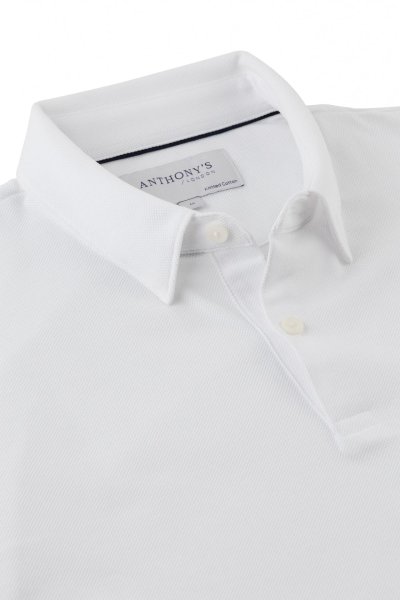 Bílé bavlněné polo tričko Pique