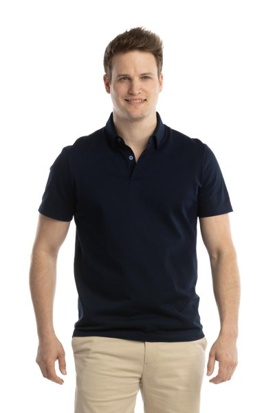 Tmavě modré bavlněné polo tričko Pique