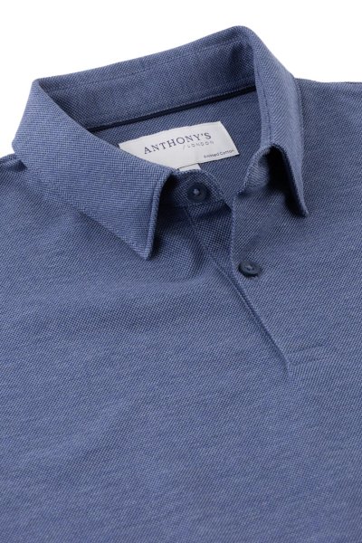 Modré bavlněné polo tričko Pique