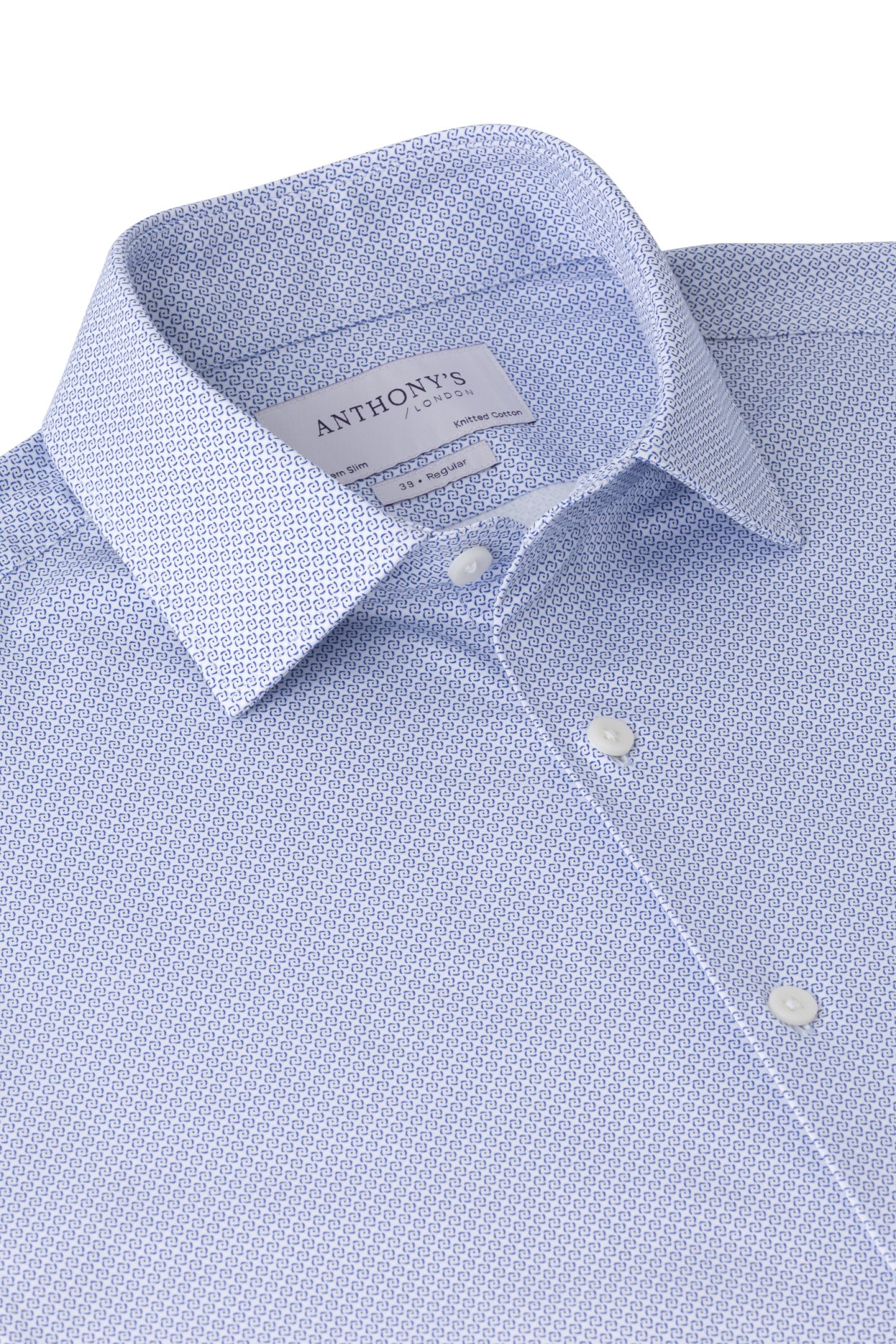 Pánská bílomodrá strečová košile se vzorem