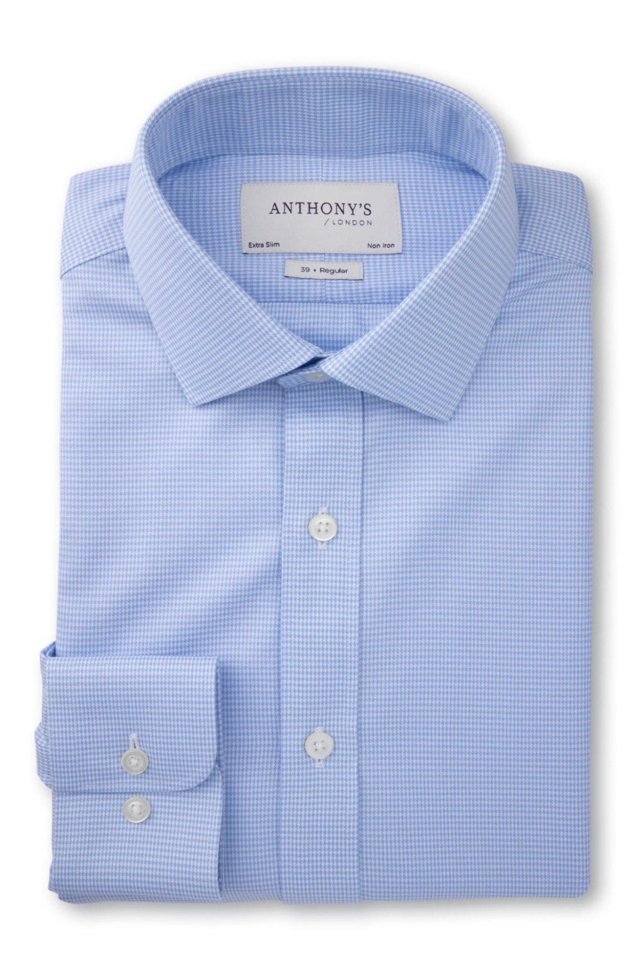 Pánská světle modrá non-iron košile s jemným vzorem