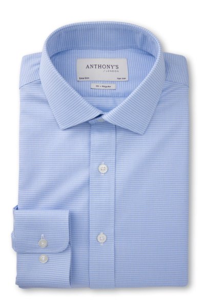 Světle modrá non-iron košile s jemným vzorem