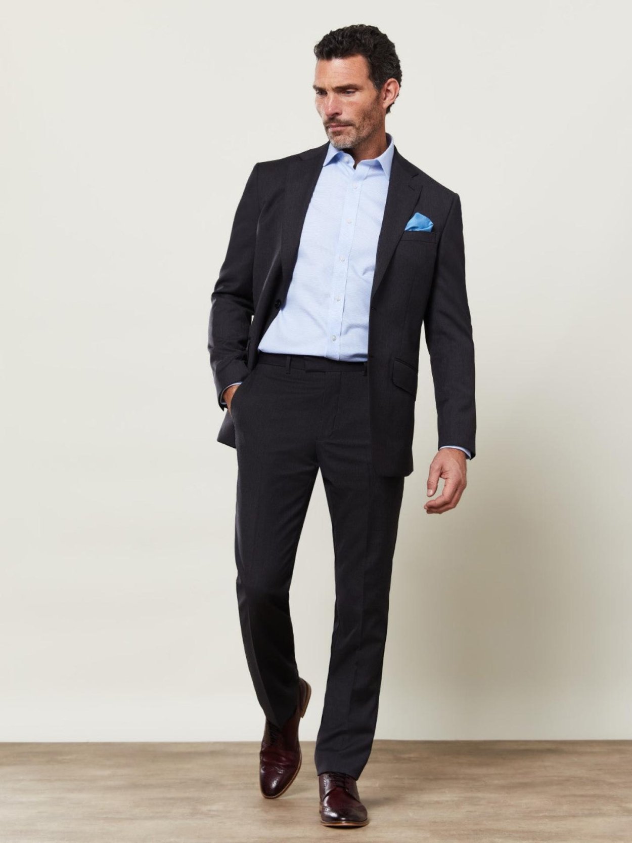 Pánská světle modrá non-iron košile s jemným vzorem