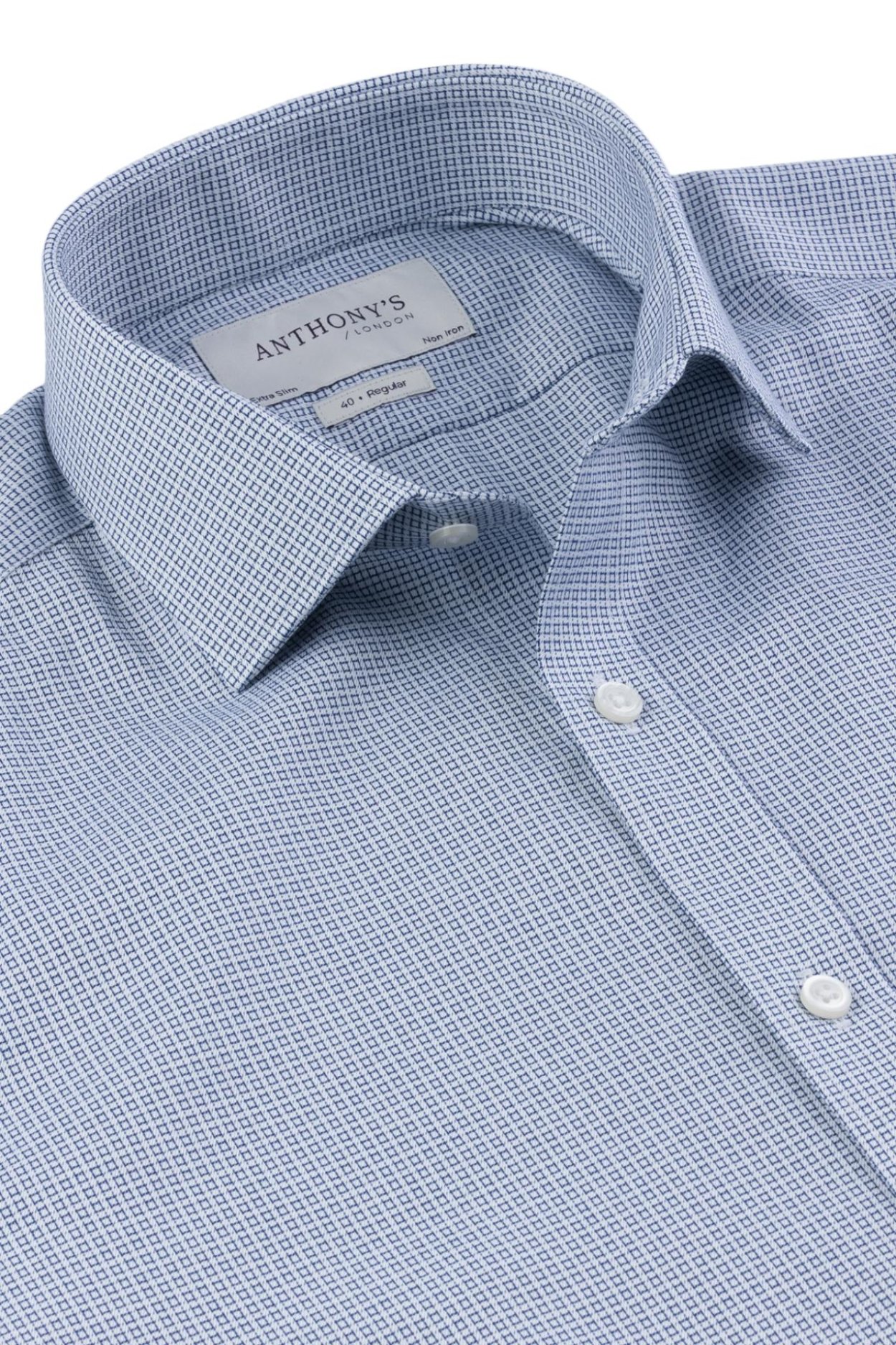 Pánská světle modrá non-iron košile s jemným vzorem