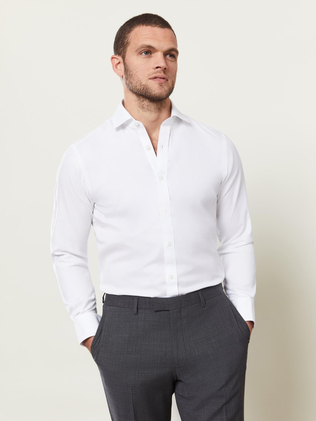 Pánská bílá non-iron košile