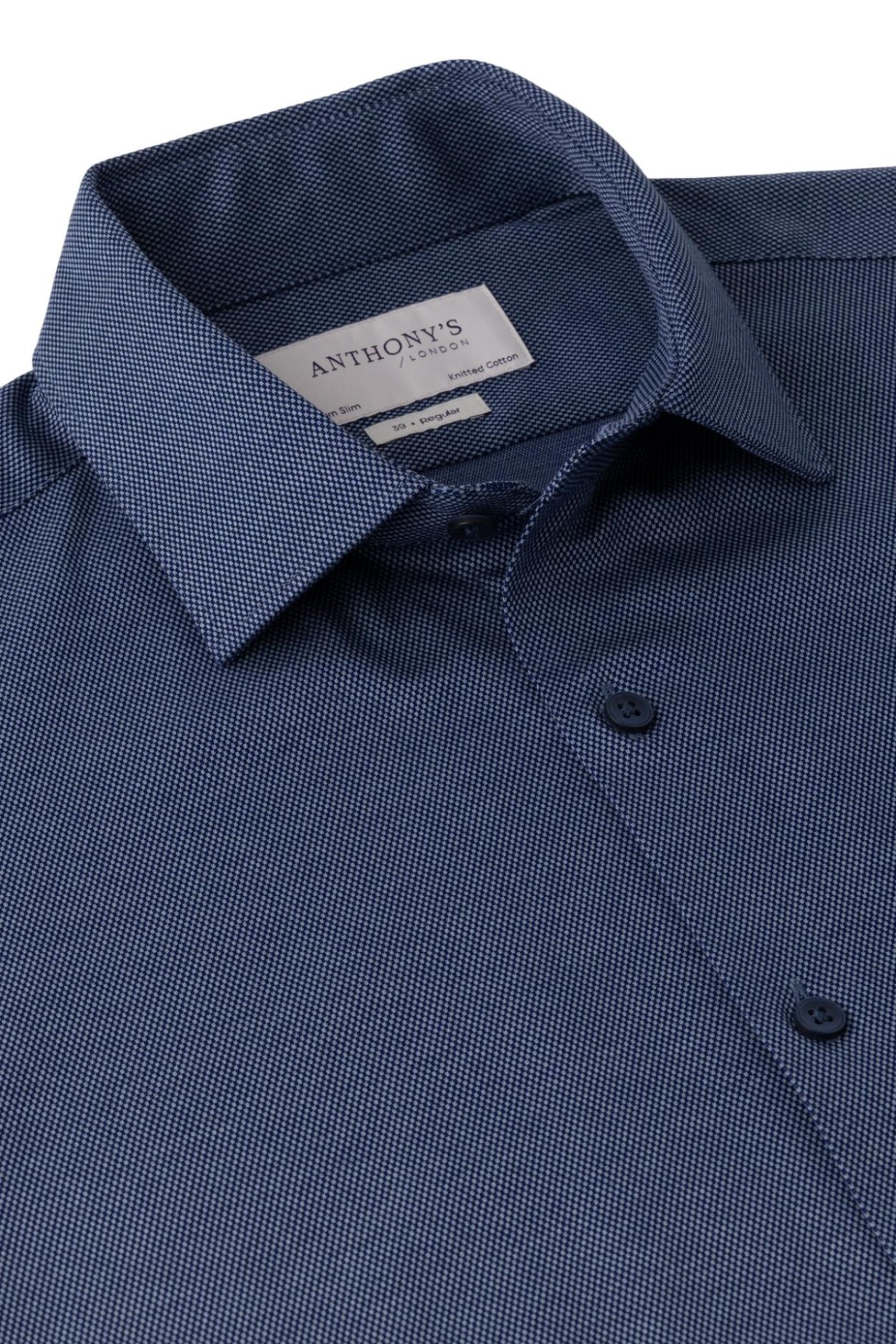 Pánska tmavě modrá strečová košile s jemným vzorem