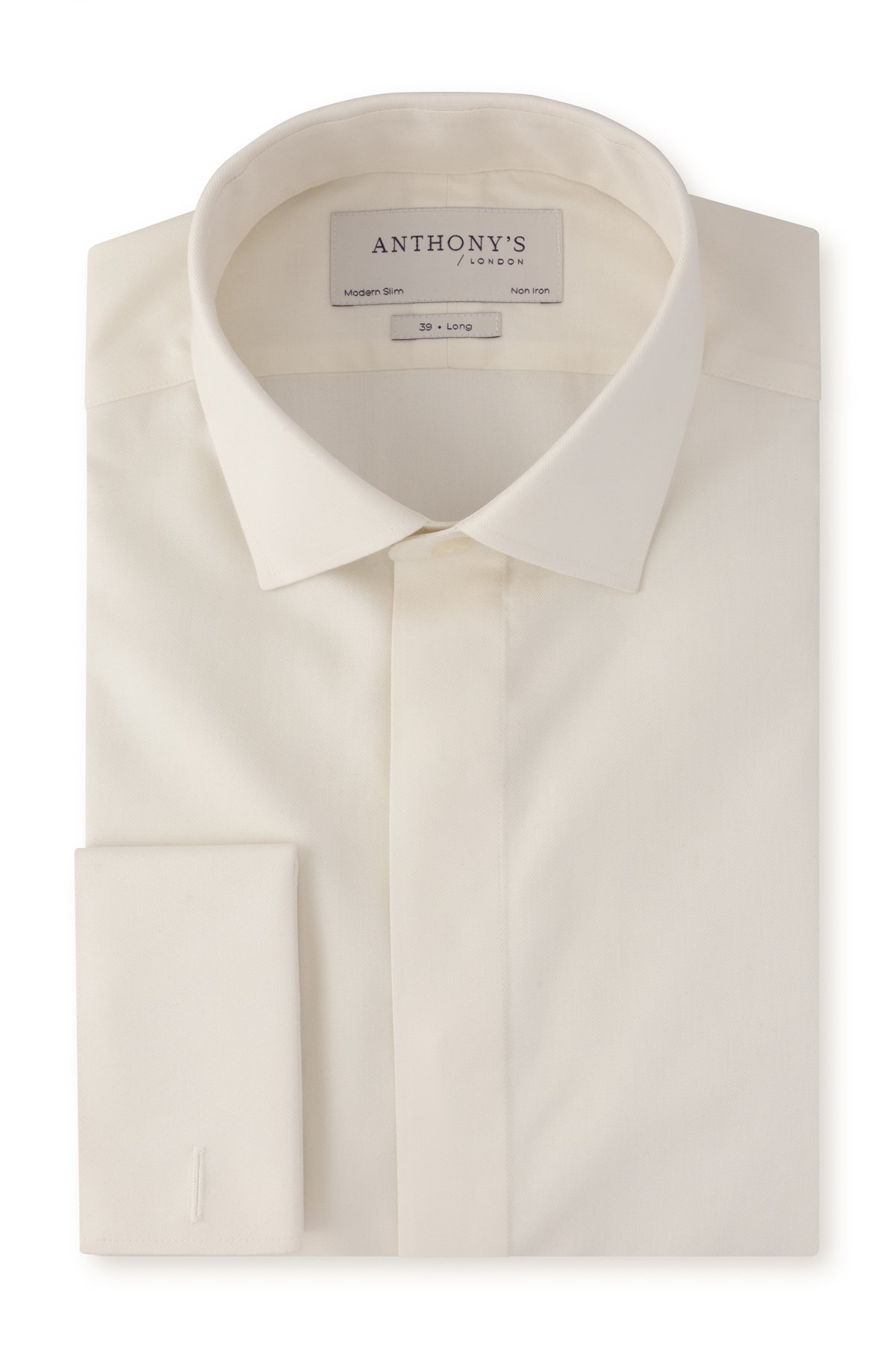 Pánská krémová non-iron košile na manžetové knoflíčky