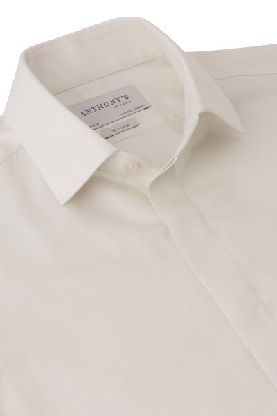 Krémová non-iron košile na manžetové knoflíčky